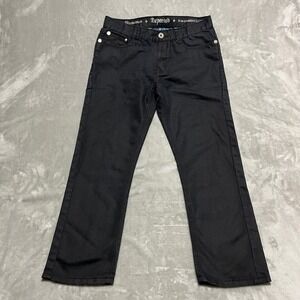 Departed‎ Slim Straight Black Denim Jeans Men's Size 33x30 Zip Pockets